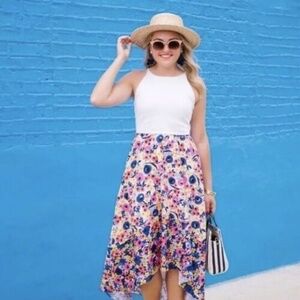 NWT!! Anthropologie HUTCH Bethanie Floral Dress Maxi High Low Dress ~ X-Large